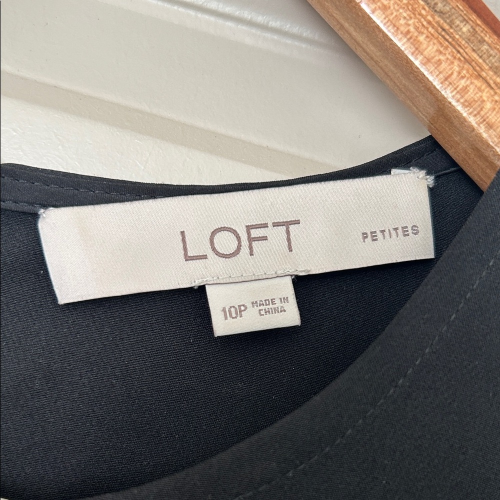 LOFT Black Ruffle Mini Dress - Picture 3 of 12